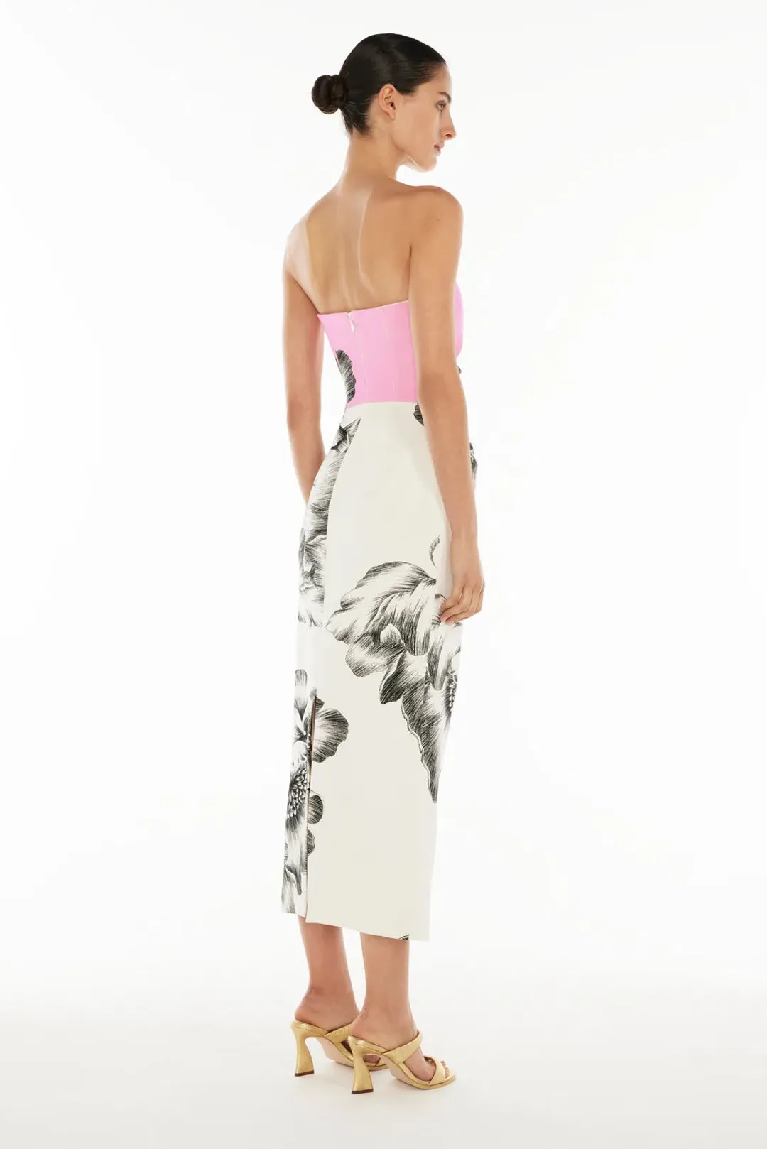 Manning Cartell Overbloom Midi Dress White/Black Floral Size 8 for rent on The Volte - main image