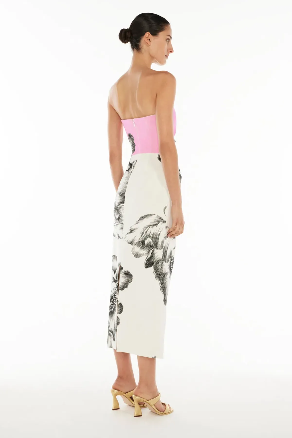 Manning Cartell Overbloom Midi Dress White/Black Floral Size 8 - Image 3