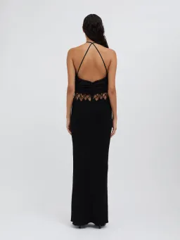 Christopher Esber Fluted Silk Column Dress Black Size AU 6 for rent on The Volte - image 3