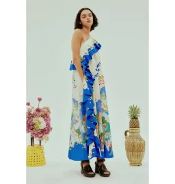 Alemais Nadia One Shoulder Ruffle Dress Multi Size AU 14 for rent on The Volte - image 2