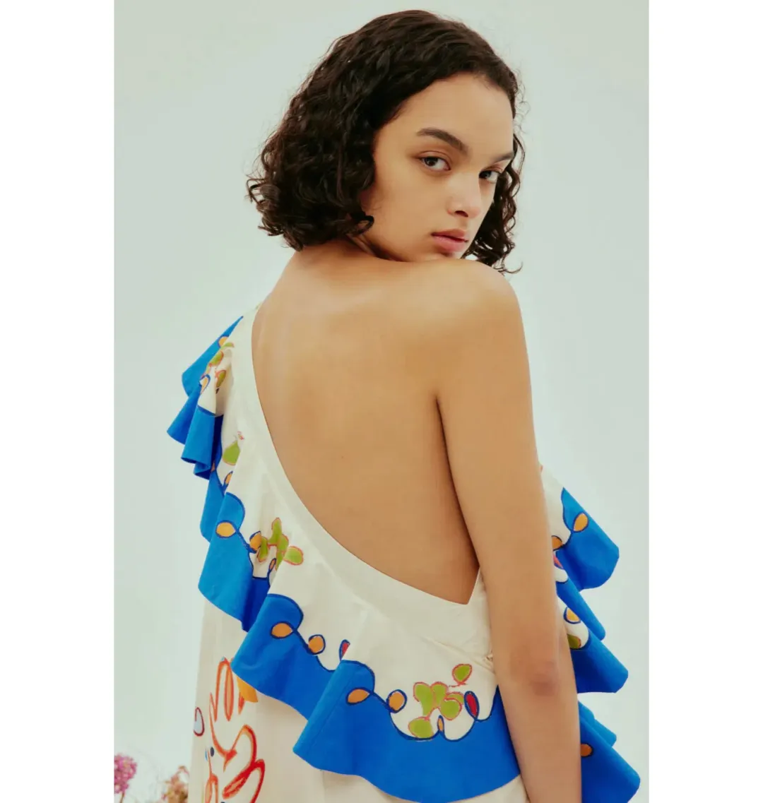 Alemais Nadia One Shoulder Ruffle Dress Multi Size AU 14 for rent on The Volte - main image