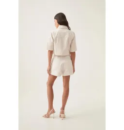Aje Ren Denim Crop Shirt and Ren Belmond Denim Short Set in White Size AU 8 for rent on The Volte - image 7