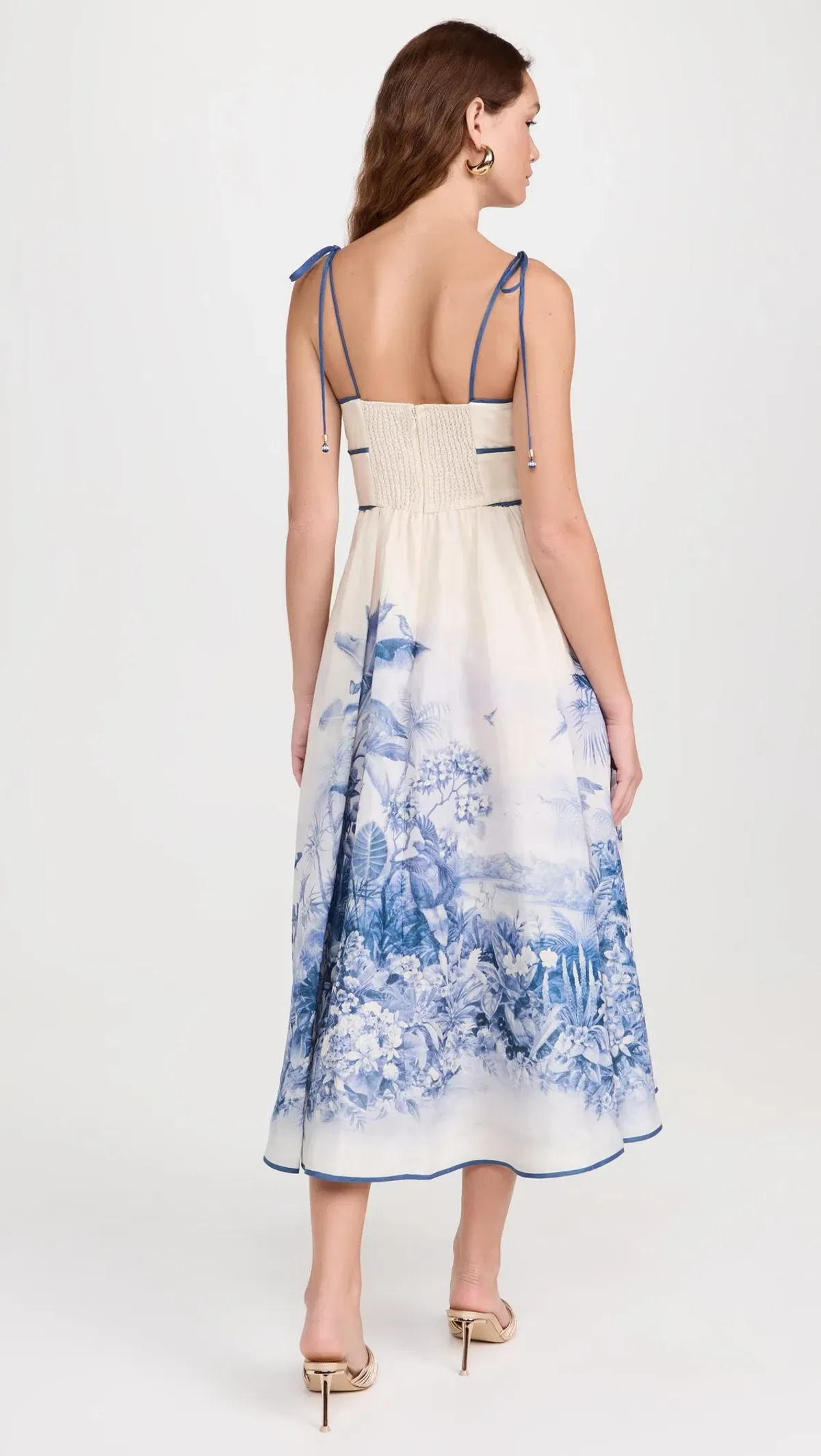 Zimmermann Wylie Picnic Midi Dress Blue Palm Size 2 / AU 12 - Image 2