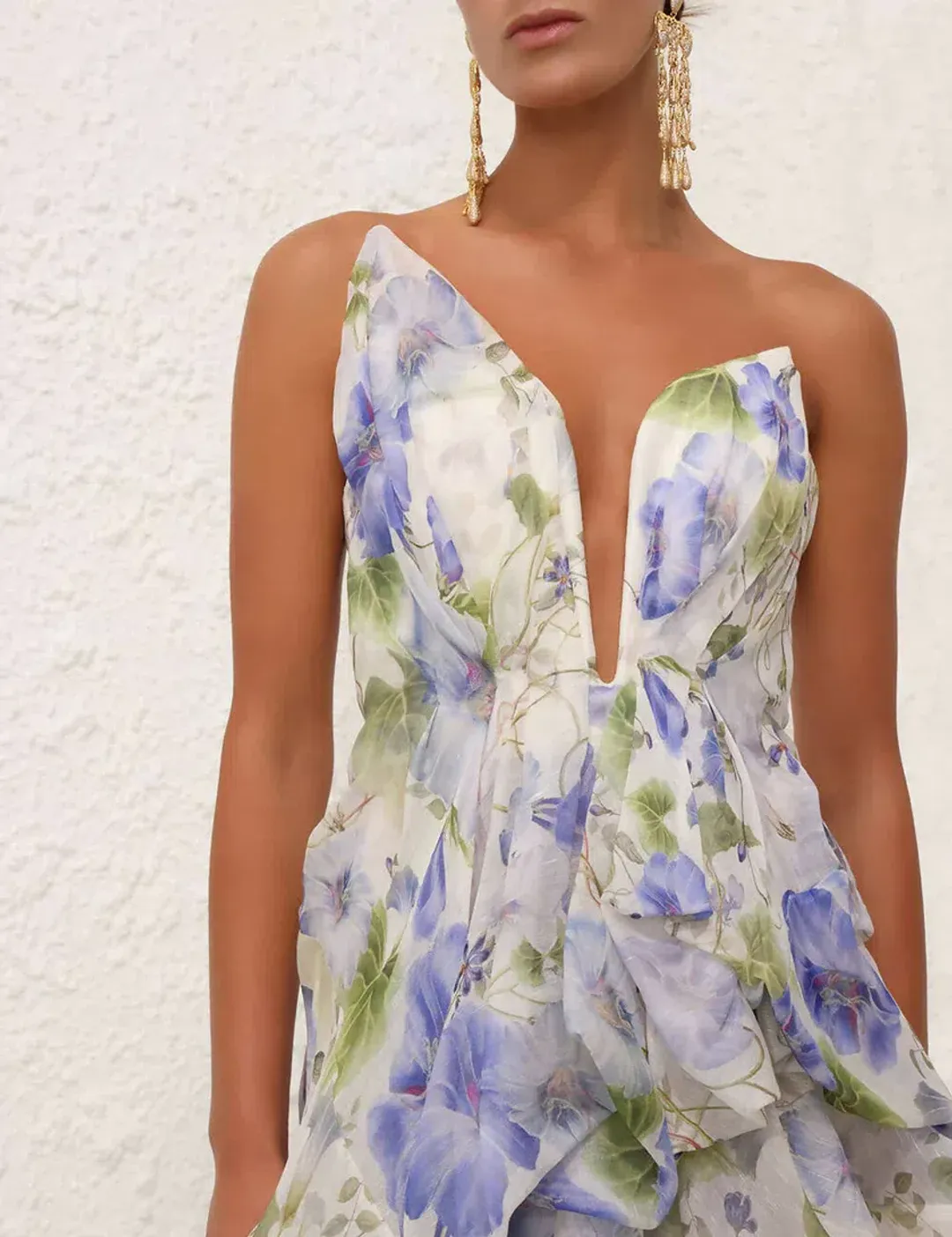 Zimmermann Natura Draped size 12 purple floral for rent on The Volte - main image