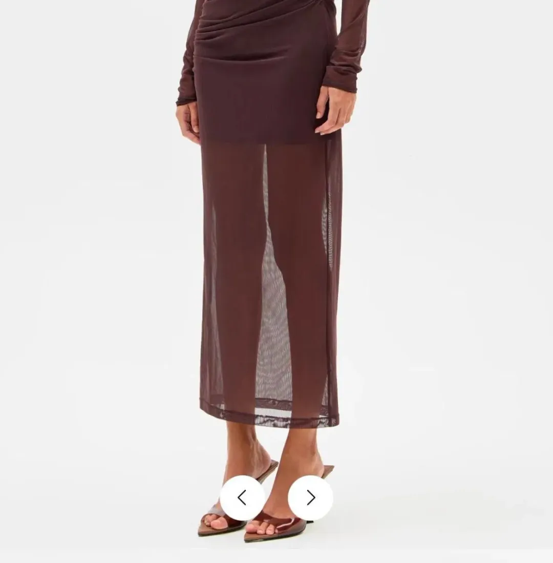 MISHA Madigral Mesh Dress Chocolate Size 10/M for rent on The Volte - main image