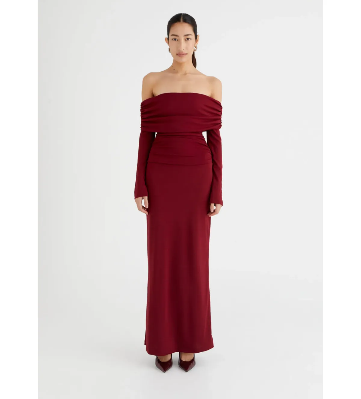 Benni Lorena Maxi Dress in Merlot Size 10 for rent on The Volte - main image