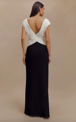 MESHKI Monique Contrast Maxi Dress Black White Size /Au12 for rent on The Volte - image 3