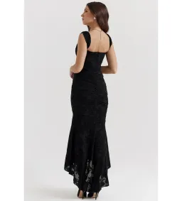 House of CB Cesca Corset Ruched Dress Black Floral Size 10 for rent on The Volte - image 3