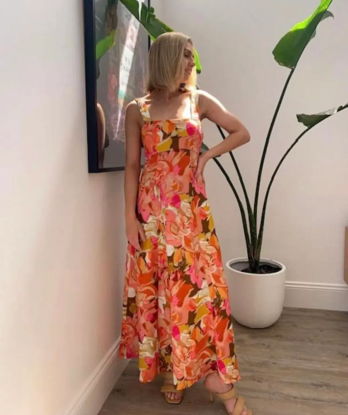 Acler Tate Dress Size 14 Pink Bouquet Maxi - Image 6