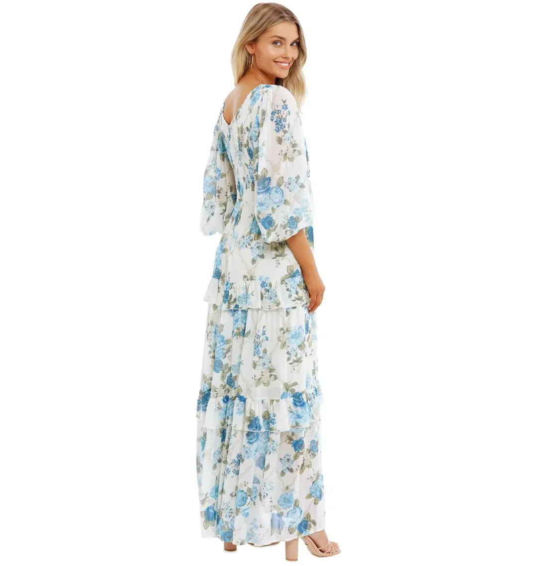 Spell Rose Garden Maxi Dress in Sapphire Size AU 6 for rent on The Volte - main image