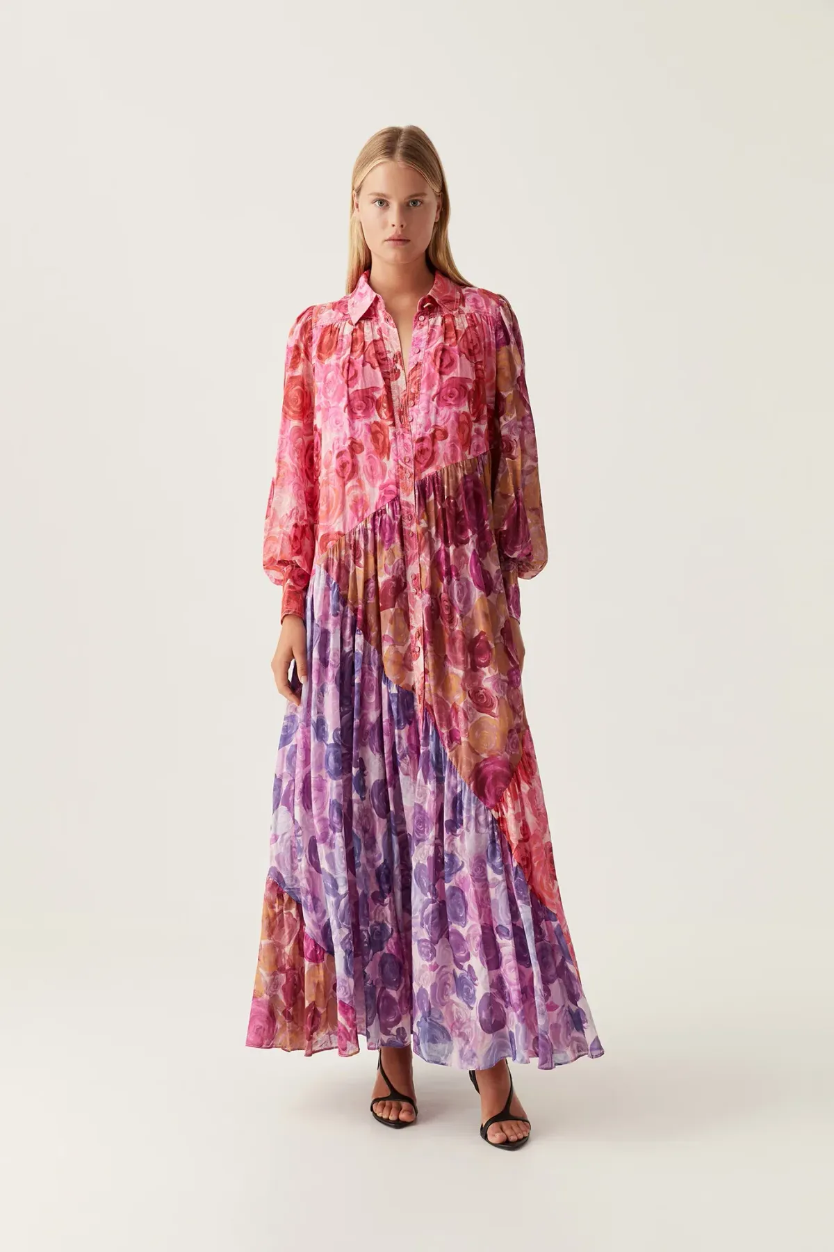 Aje Collisions Smock Maxi Dress Kaleidoscopic Rose Size AU 8 for rent on The Volte - main image