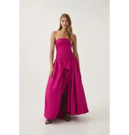Aje Violette Bubble Hem Maxi Dress Deep Magenta Size L / AU 12 for rent on The Volte - image 5