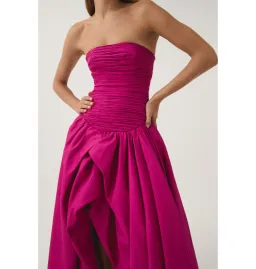 Aje Violette Bubble Hem Maxi Dress Deep Magenta Size L / AU 12 for rent on The Volte - image 4