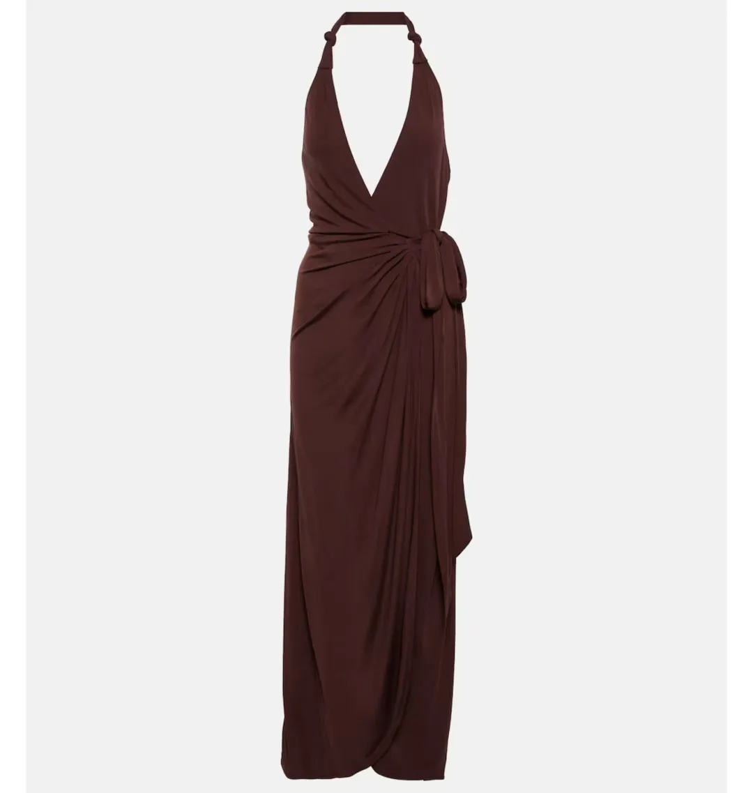 Staud Halterneck Dress Brown Size AU 6 for rent on The Volte - main image