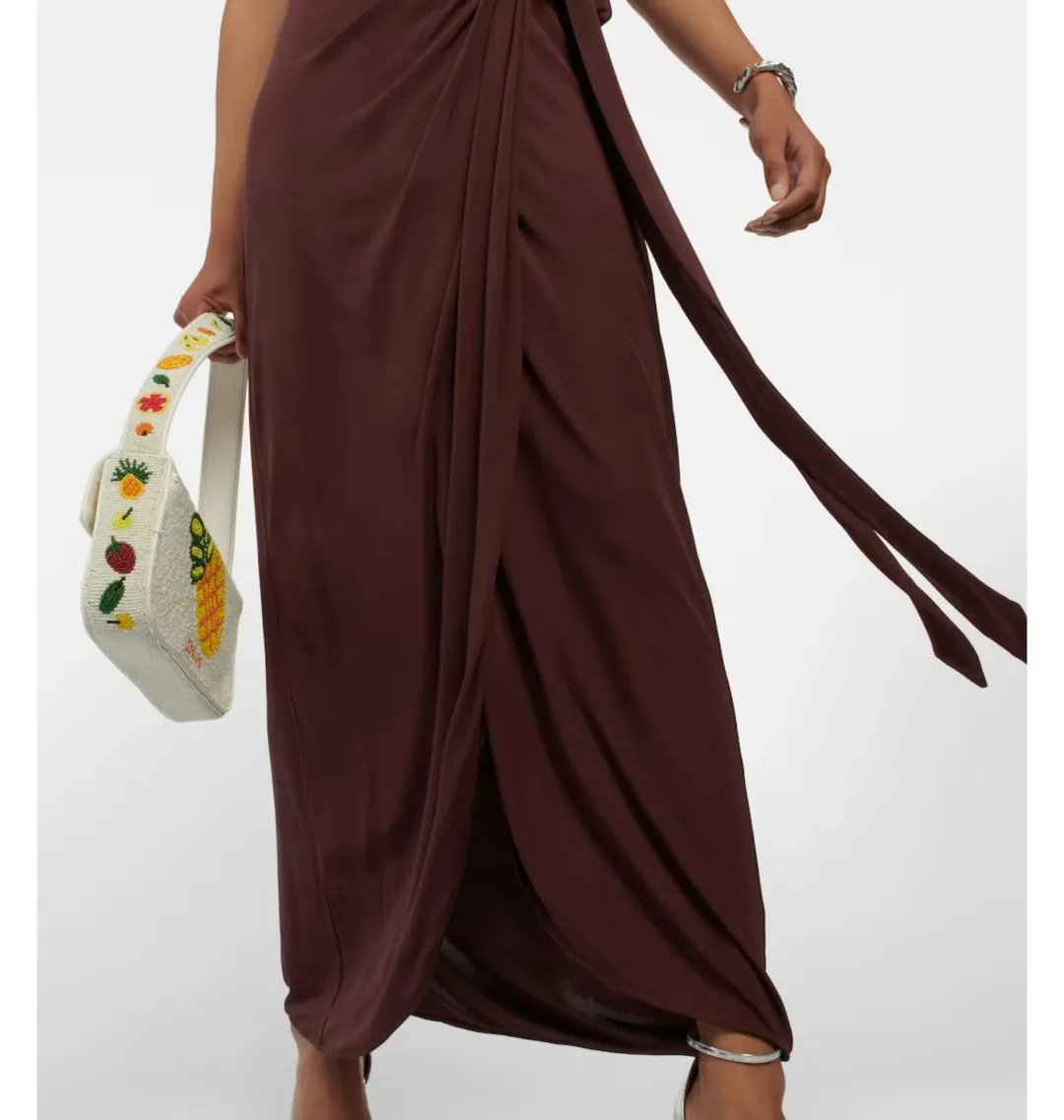 Staud Halterneck Dress Brown Size AU 6 for rent on The Volte - main image