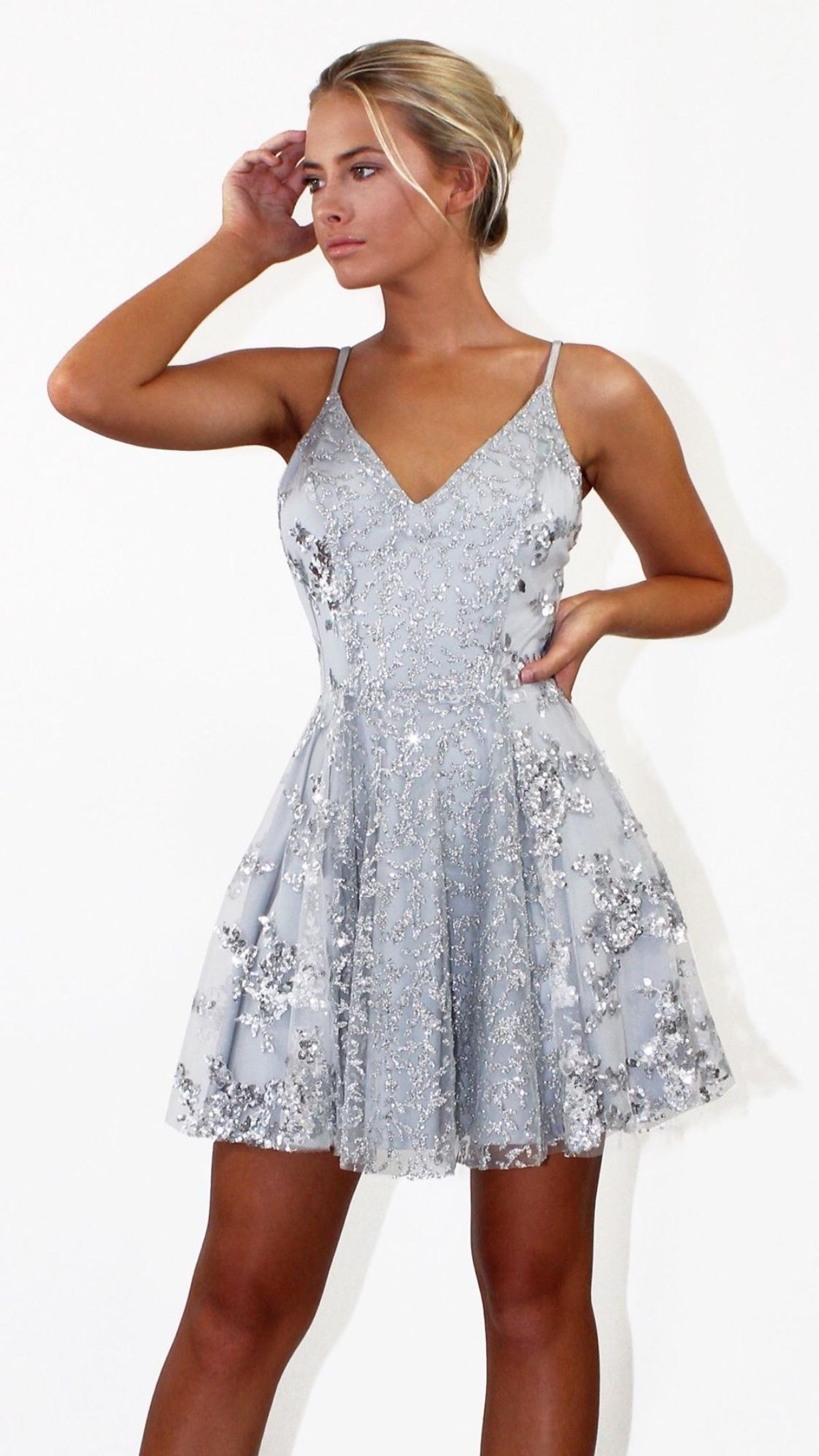 Studio Minc Silver Wings Dress Silver Size 8 - Image 1
