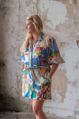 Alemais Nadia Mini Shirtdress Multi Size 12 for rent on The Volte - image 3