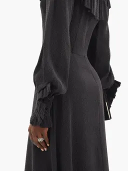 The Vampire's Wife The Firefly Gathered Puckered Silk Satin Dress Black Size AU 10 for rent on The Volte - image 4