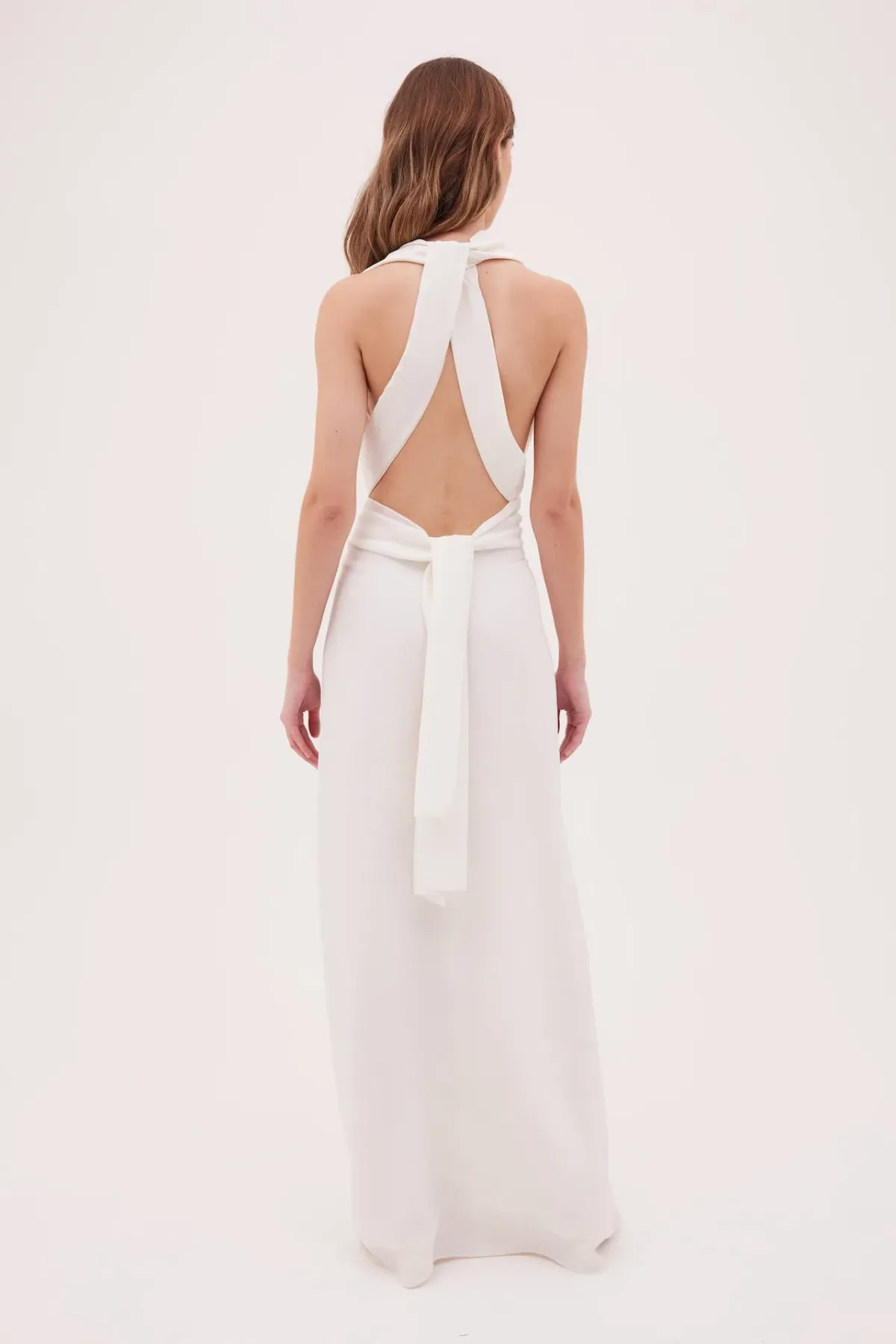 Bianca Spender Ascendent Gown in White Silk Size 10 - Image 6