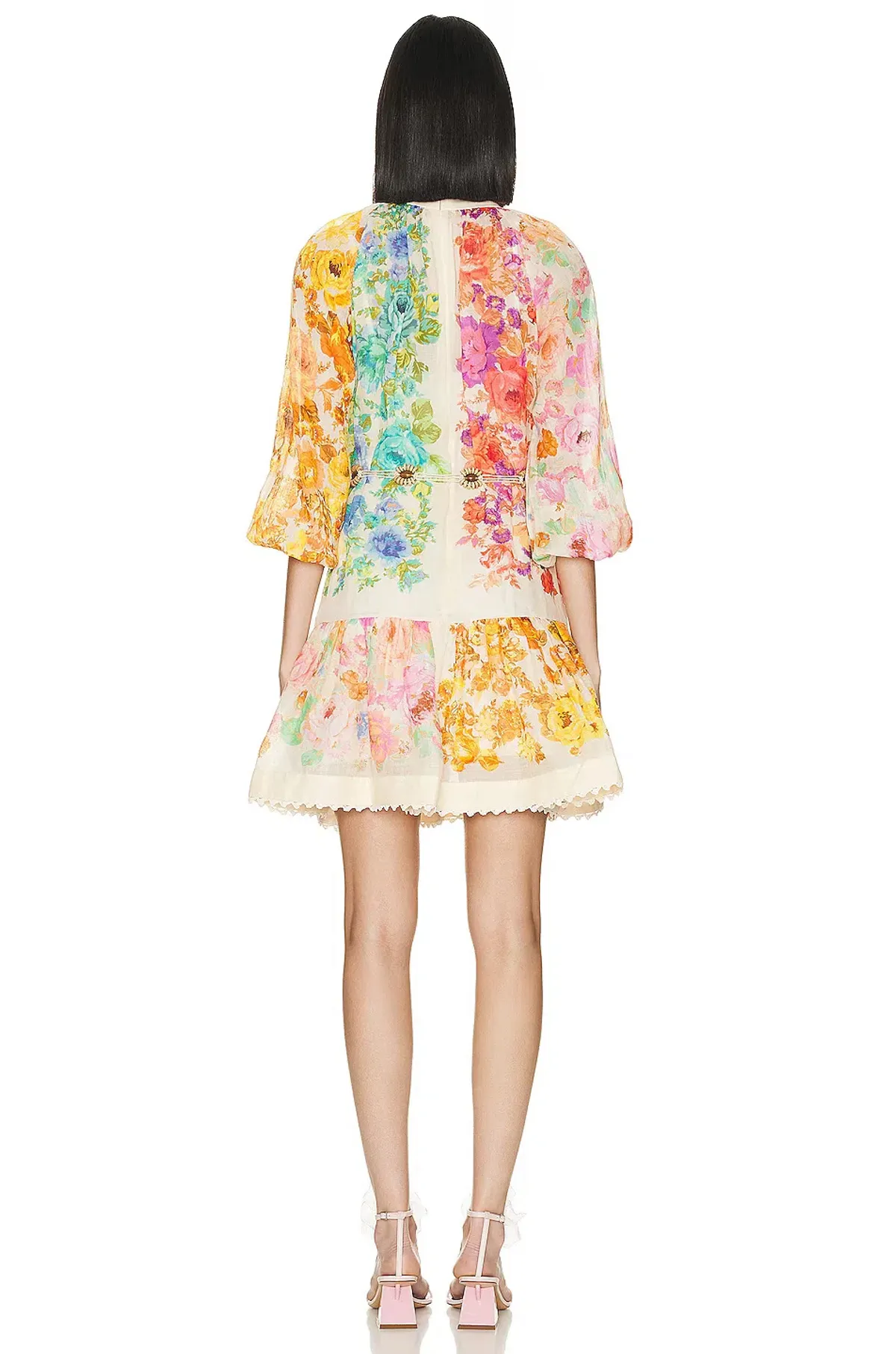 Zimmermann Raie Lantern Mini Dress Multi Floral Size 3 / AU 14 - Image 3