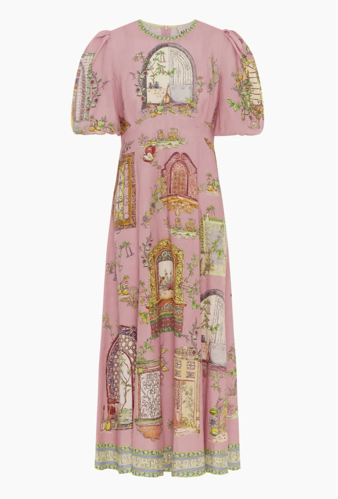 Alemais Monte Midi Dress Pink/Print Size 16 for rent on The Volte - main image