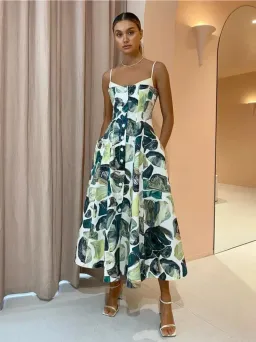Alemais Siena Bandeau Midi Dress Print Size 8 for rent on The Volte - image 1