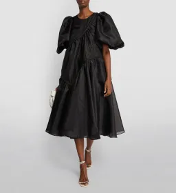Aje Riviera Braided Midi Dress Black Size 6 for rent on The Volte - image 1