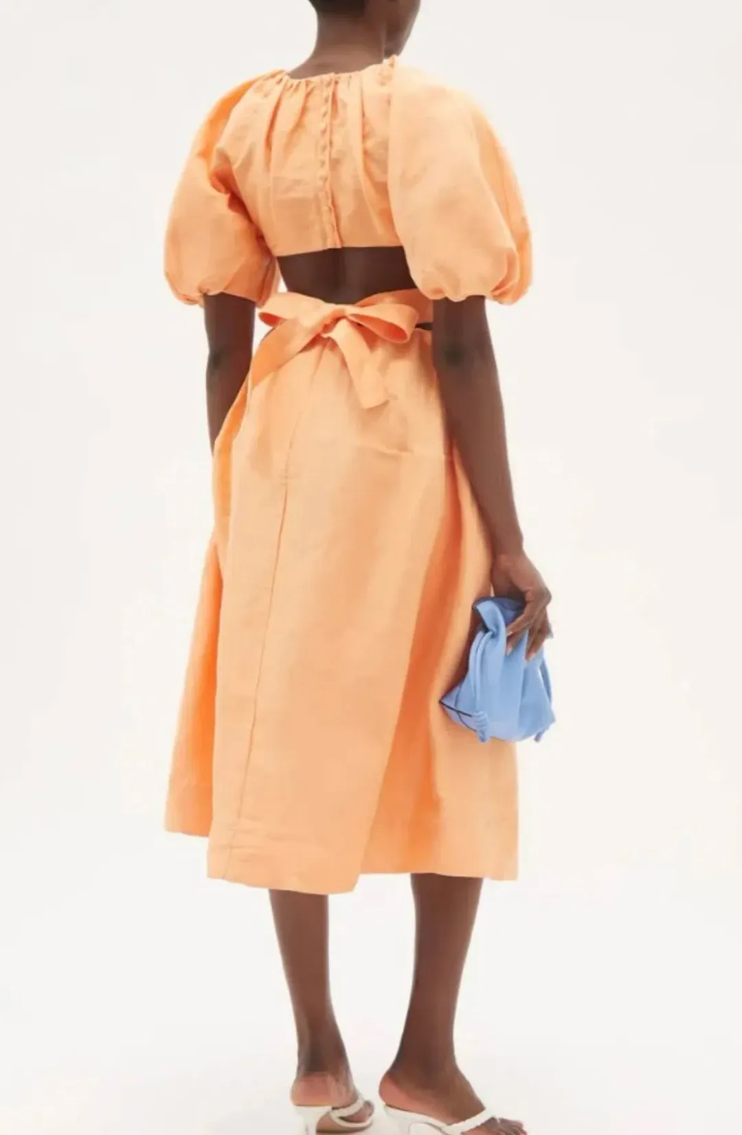 Aje Mimosa Cutout Midi Dress In Mandarin Size 12 for rent on The Volte - main image