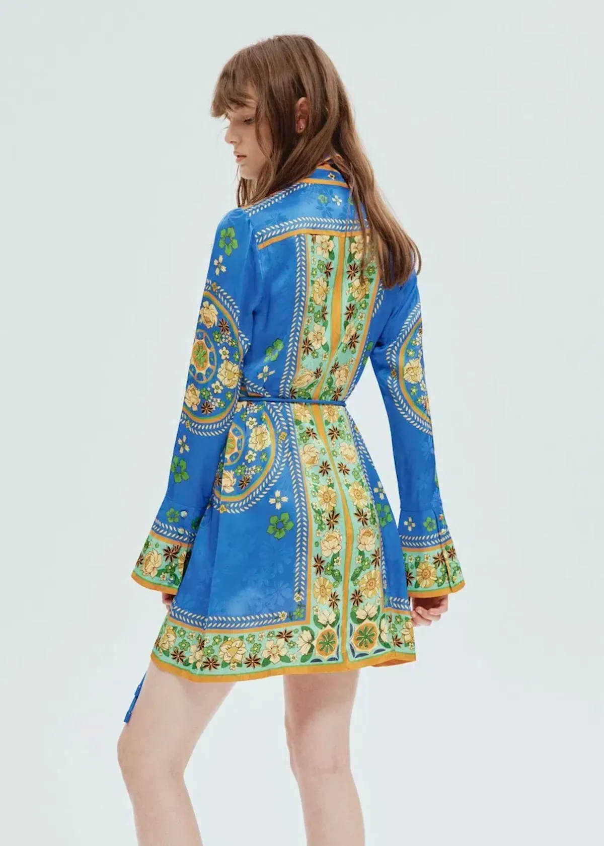 Alemais Linda Mini Dress Blue/Print Size 8 - Image 4
