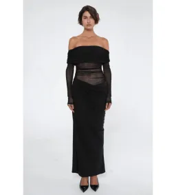 Benni Yasmin Off-Shoulder Maxi Dress Black Size 8 for rent on The Volte - image 1