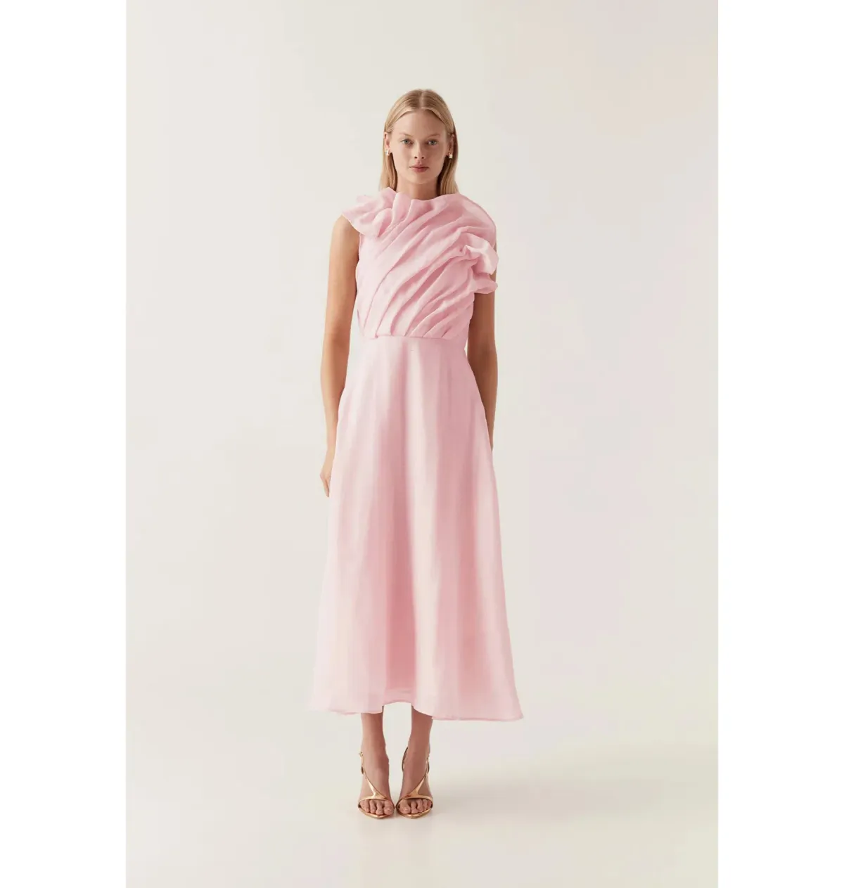 Aje Genesis Midi Dress Soft Pink Size AU 14 - Image 1