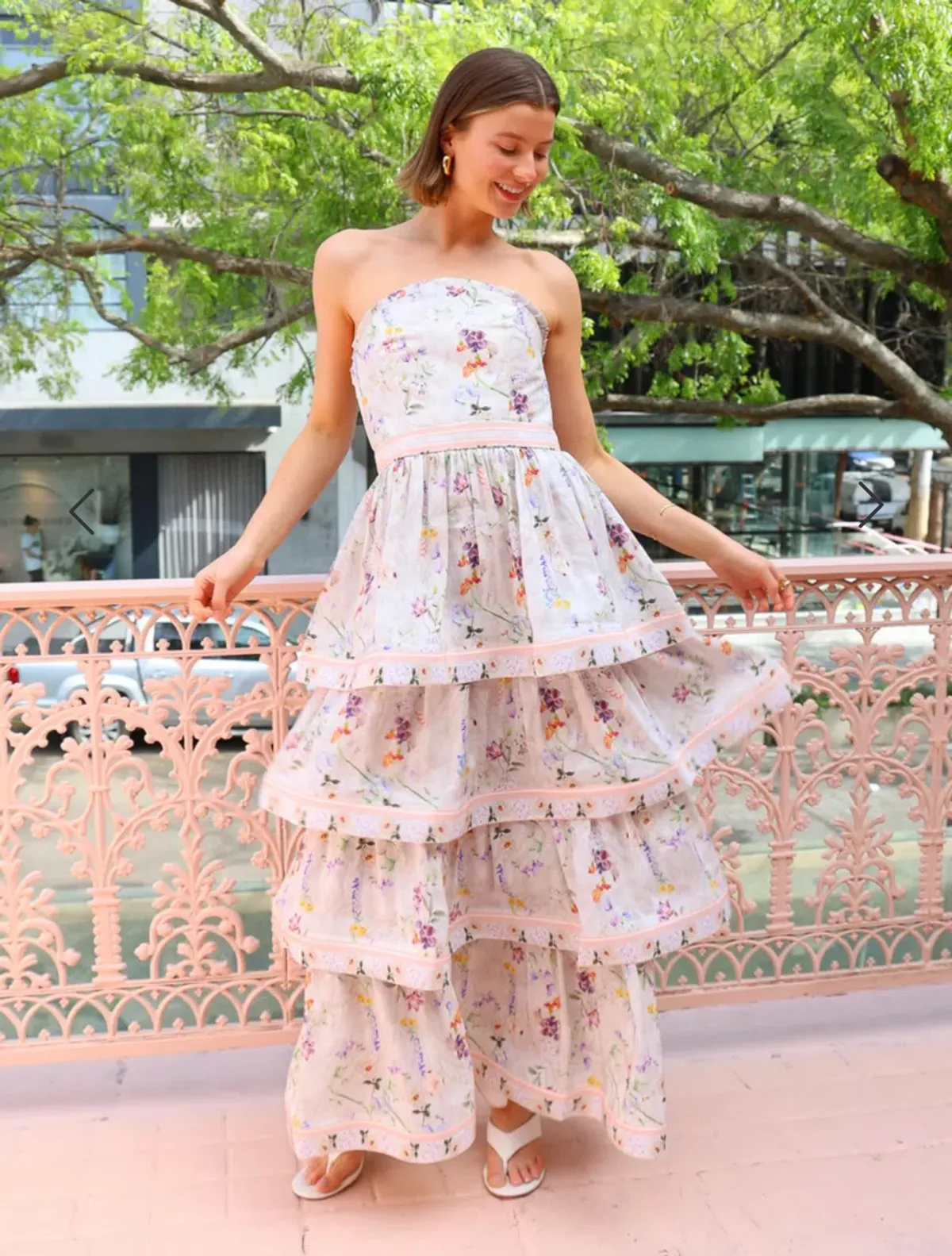 Aqua Blu Moonflower Heidi Dress, Size AU 8, Strapless Maxi Tiered Ruffles - Image 5