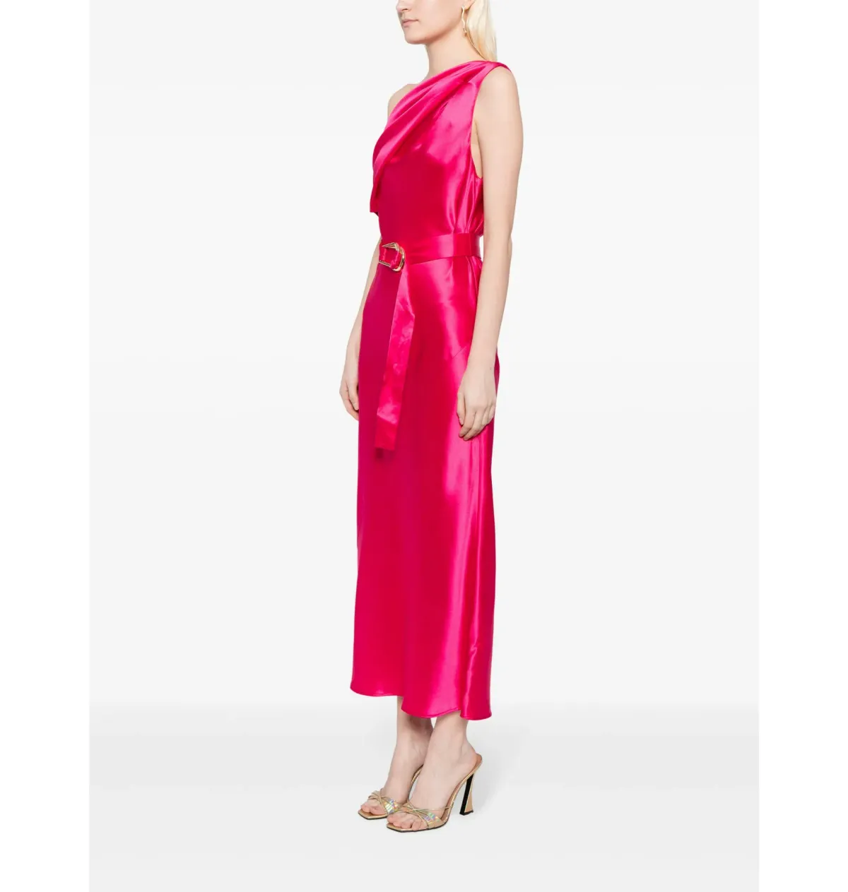 Acler Ellison Off Shoulder Dress Fuchsia Pink Size AU 10 - Image 4