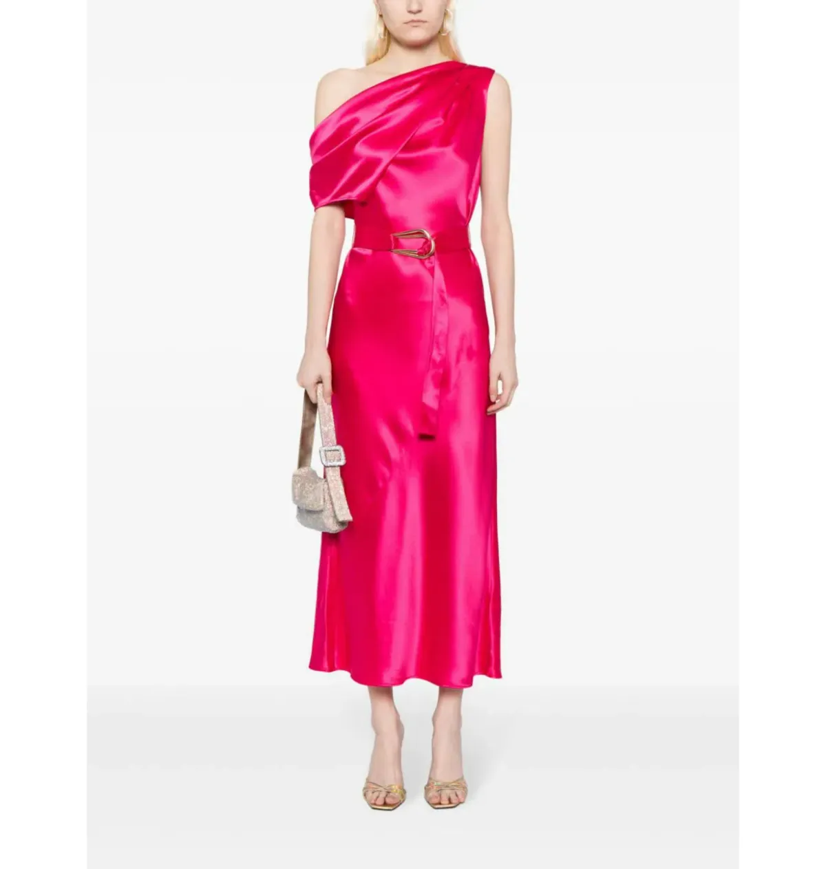 Acler Ellison Off Shoulder Dress Fuchsia Pink Size AU 10 - Image 1