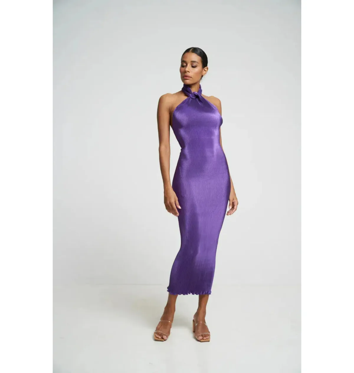 L'Idee Arabian Klum Midi Dress Purple Size AU 6 - Image 1