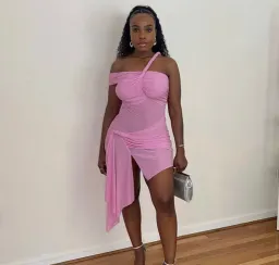Ronny Kobo Izel Mini Dress Pink Carnation Size AU 8 for rent on The Volte - image 7