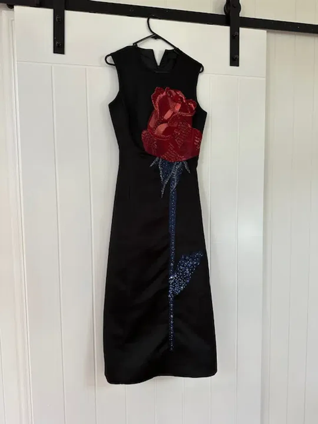 Leo Lin Cleo Embellished Sleeveless Midi Dress Rose Print Size AU 8 for rent on The Volte - main image