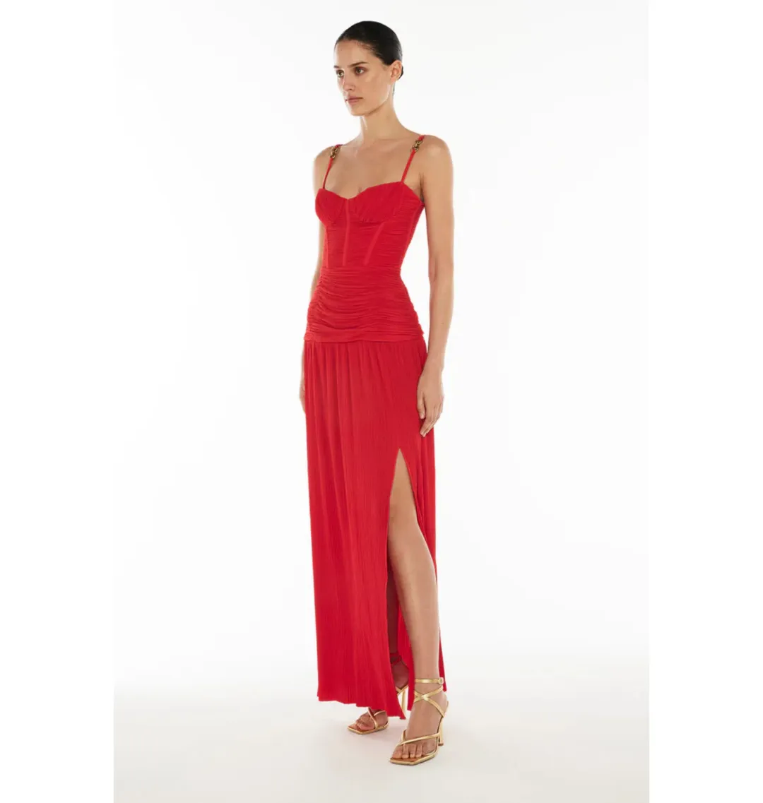 Manning Cartell Double Time Pleat Dress in Red Size AU 10 for rent on The Volte - main image