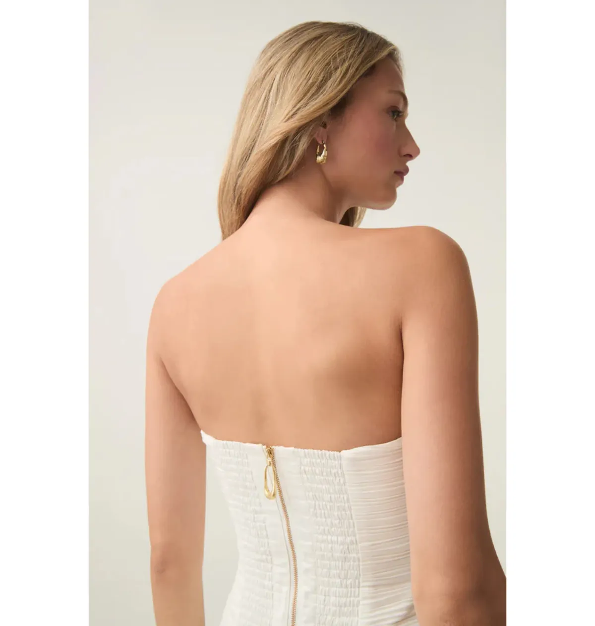 Aje Violette Bubble Hem Mini Dress in Ivory Size AU 10 - Image 3