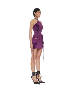 Violet Halterneck Top and Aster Mini Skirt Set in Purple Size AU 6 for rent on The Volte - image 3