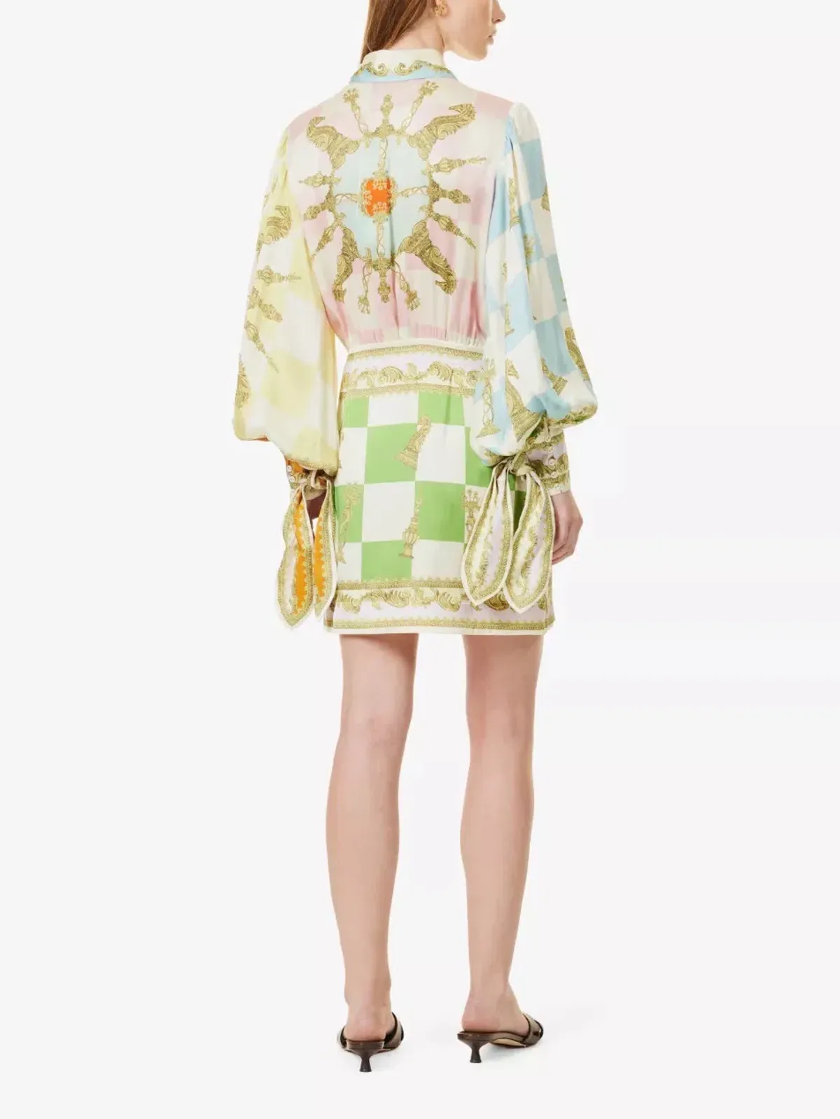 Alemais Checkmate Silk Mini Dress Multi Size AU 10 - Image 26