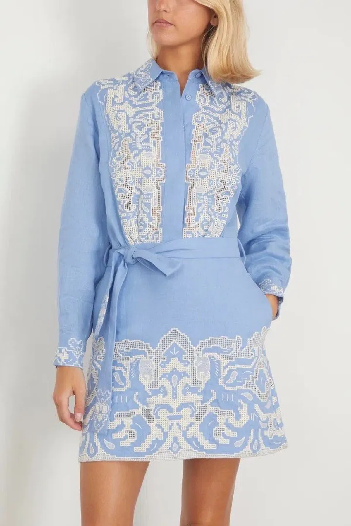 Alemais Arion Mini Dress Cornflower Blue Size AU 10 - Image 1