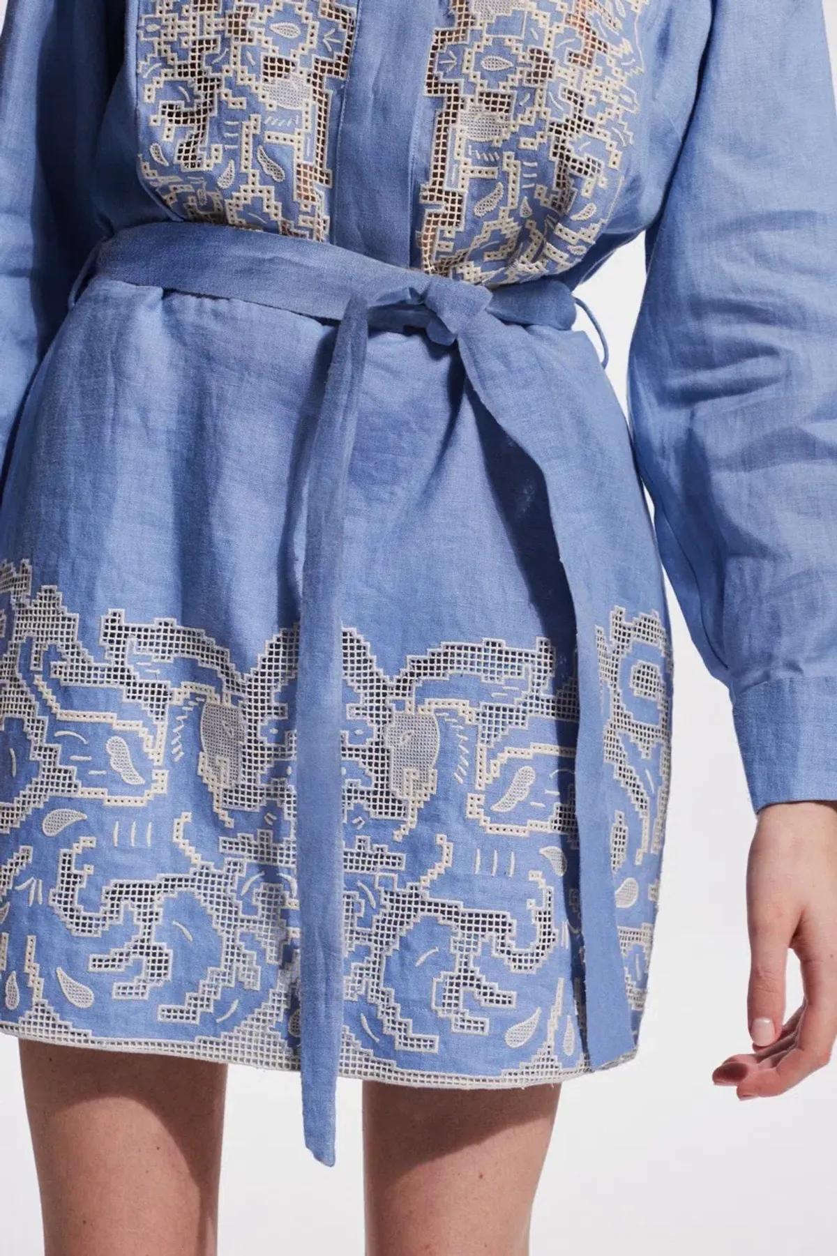 Alemais Arion Mini Dress Cornflower Blue Size AU 10 - Image 12