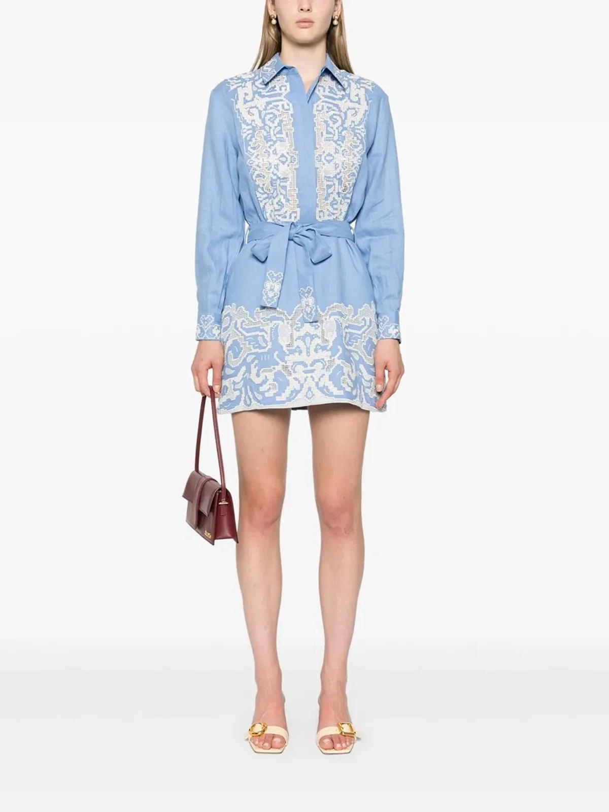 Alemais Arion Mini Dress Cornflower Blue Size AU 10 - Image 2