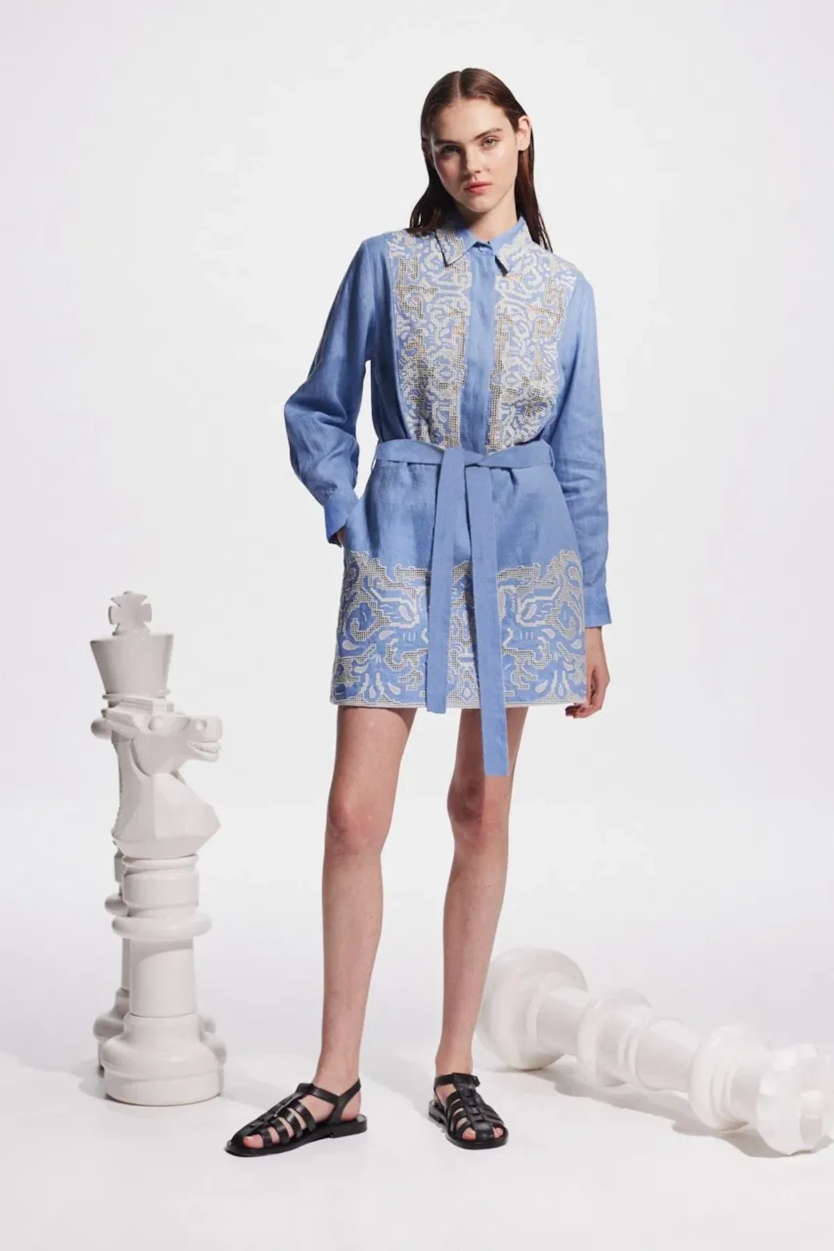 Alemais Arion Mini Dress Cornflower Blue Size AU 10 - Image 10