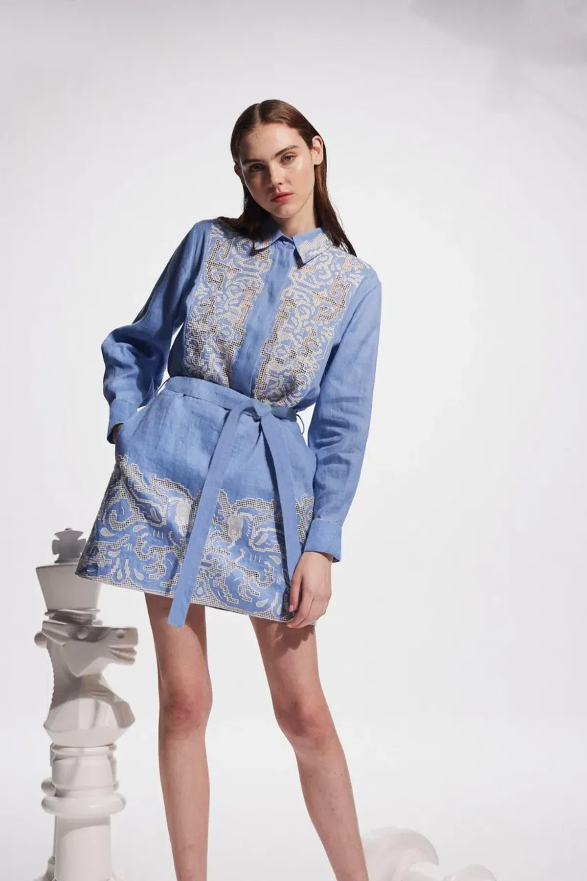 Alemais Arion Mini Dress Cornflower Blue Size AU 10 - Image 9