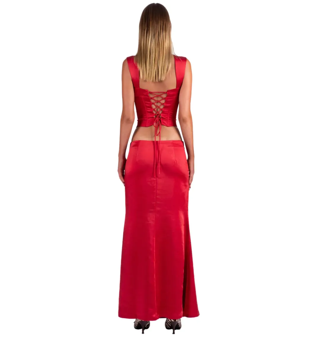 I Am Delilah Valerie Set in Cherry Size XS / AU 6 for rent on The Volte - main image