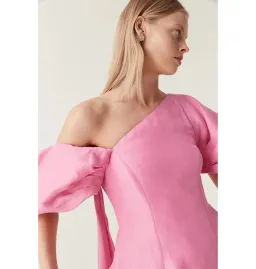 Aje Arista Tulip Sleeve Midi Dress Cerise Pink Size AU 14 for rent on The Volte - image 2
