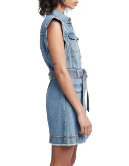 Aje Remi Denim Mini Dress in 90's Wash Size AU 14 for rent on The Volte - image 6