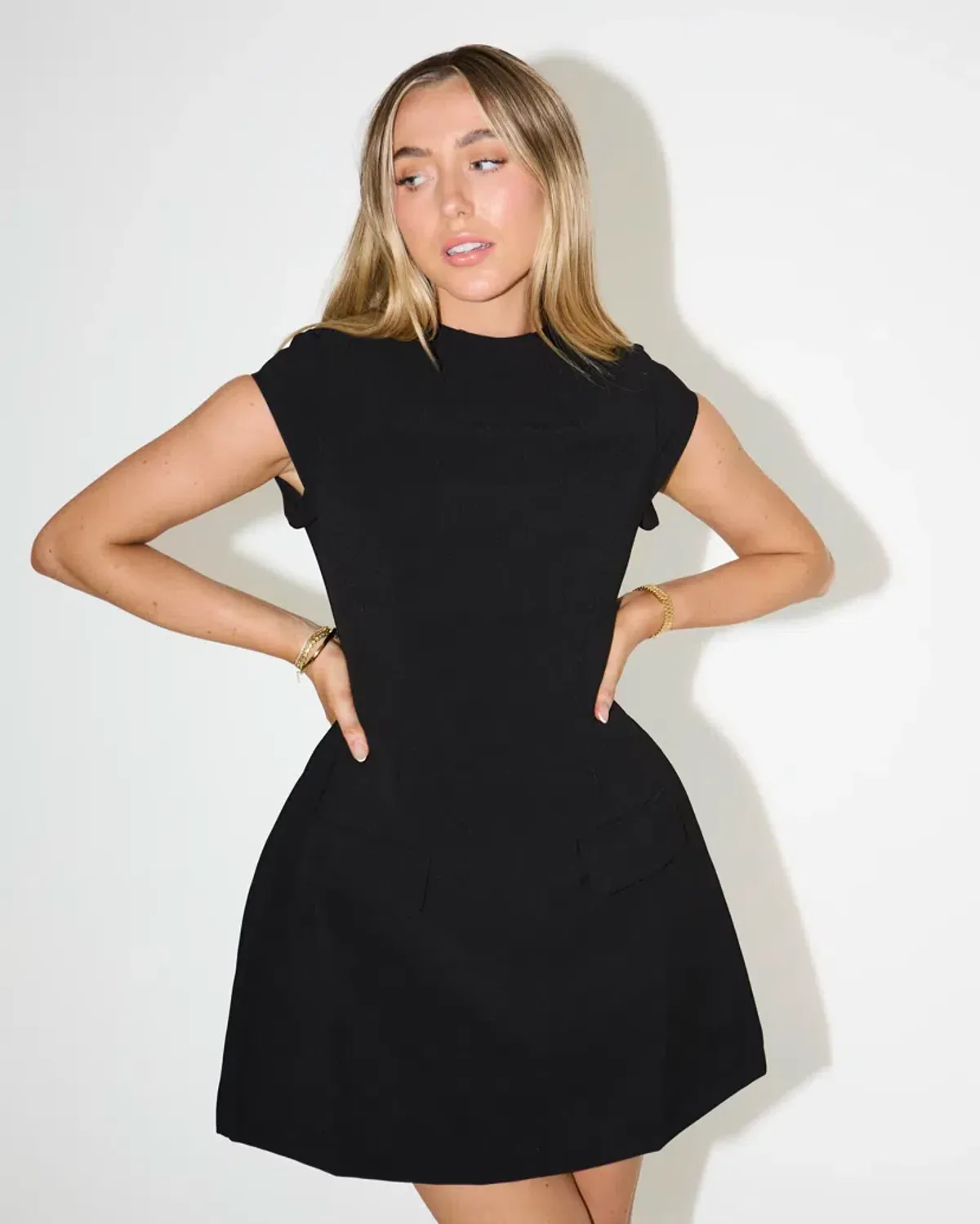 Odd Muse Cap Sleeve Mini Dress Black Size XS / AU 6 - Image 2